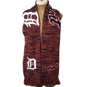 Detroit Tigers MLB Baseball American League Motor City Logo Knit Scarf OS Unisex